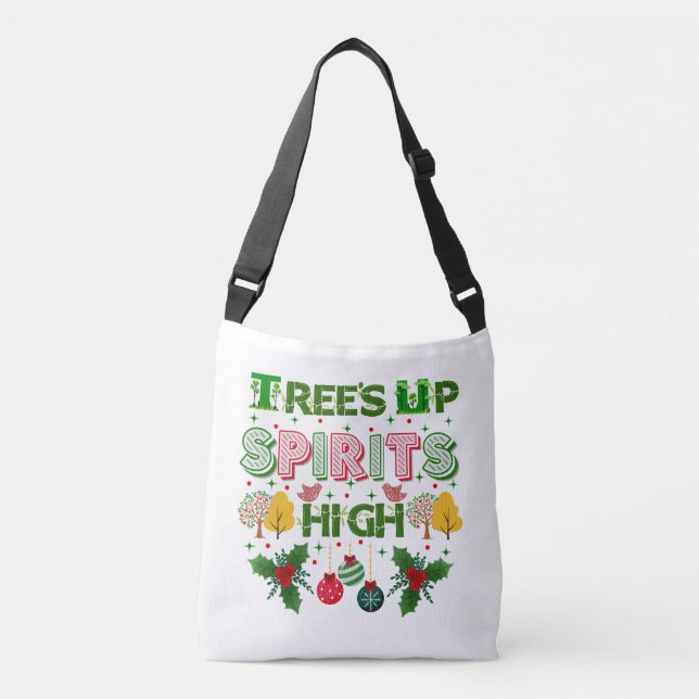 Sac Ajustable Trees up spirits high christmas holiday graphic (Devant)