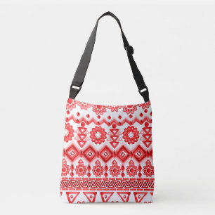 Sac Ajustable Tribus rouge, motif ethnique aquarelle.