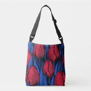Sac Ajustable Tulipes en rouge et bleu
