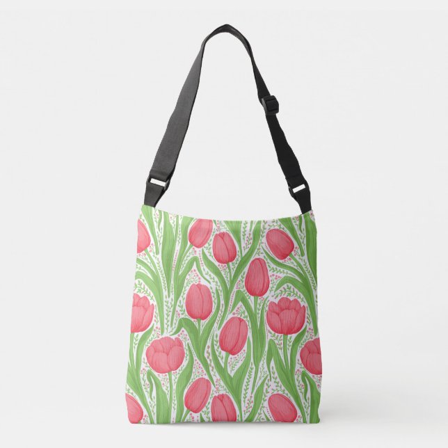 Sac Ajustable Tulipes en rouge et vert (Devant)