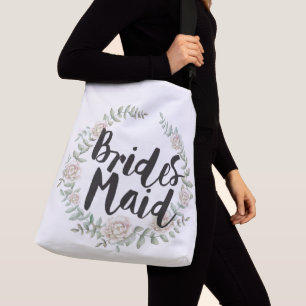 Sac Ajustable Typographie de la servante de Bridesmaid Aquarelle