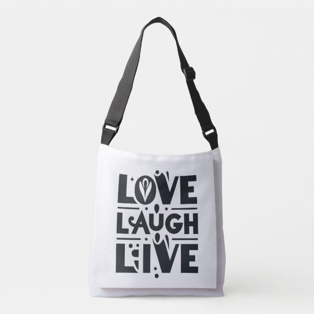 Sac Ajustable Typographie de Love Laugh Live meilleur cadeau pou (Devant)