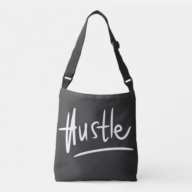 Sac Ajustable Typographie Hustle Blanc (Devant)