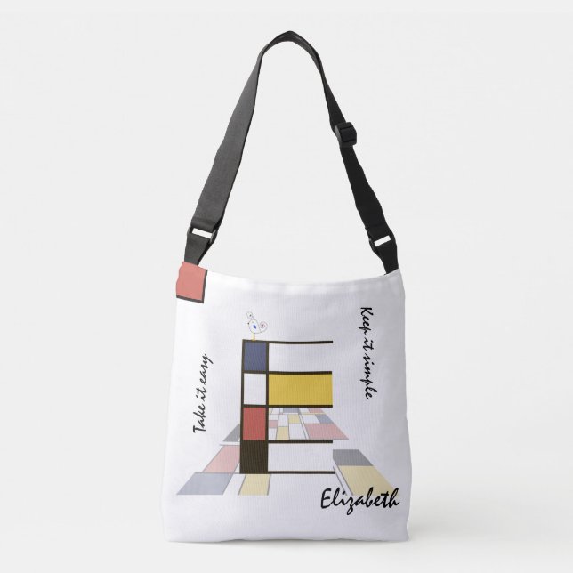 Sac Ajustable Un agréable néoplasticisme Art Monogramme. Lettre  (Devant)