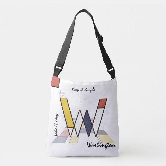 Sac Ajustable Un agréable néoplasticisme Art Monogramme. Lettre  (Devant)