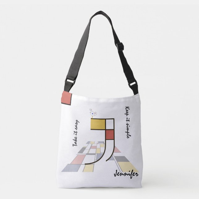 Sac Ajustable Un agréable néoplasticisme Art Monogramme. Lettre  (Devant)