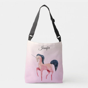 Sac Ajustable Unicorne nordique rose avec Mane noir