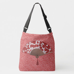 Sac Ajustable Ventilateur japonais en papier feuille, rouge fonc