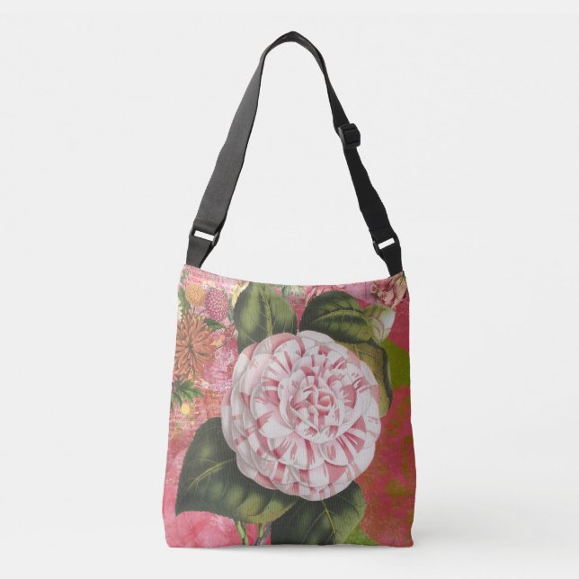Sac Ajustable Vintage Camellia Élégant collage botanique antique (Devant)