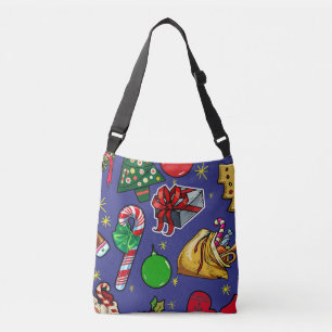 Sac Ajustable Vintage de Noël rétro couleur bleu rouge vert