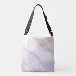 Sac Ajustable Violet Doux Éclaboussure d'Or Aquarelle Élégant