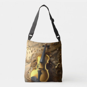 Sac Ajustable Violon Or vintage Sur Cordes Musicales D'Or,