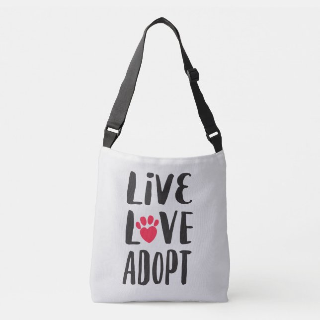 Sac Ajustable Vivant. Amour. Adoptez l'adoption d'animal (Devant)