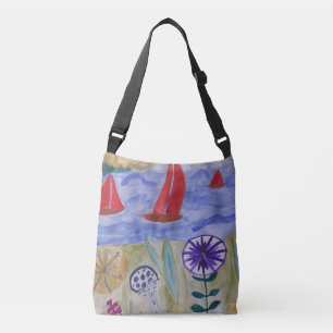 Sac Ajustable Voiles et fleurs rouges