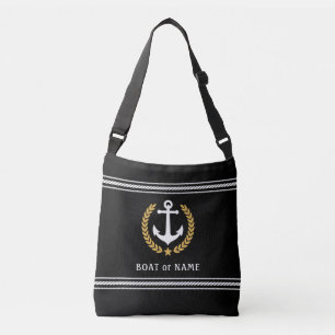 Sac Ajustable Votre nom de bateau Ancre Gold Style Laurel Stripe