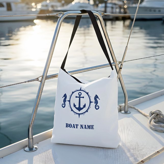 Sac Ajustable Votre nom de bateau Cross Body Fourre-tout Seahors (Créateur téléchargé)