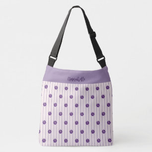 Sac Ajustable Votre Nom Violet, Broussailleux Fleurs Violettes