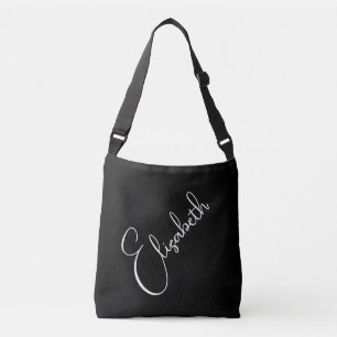 Sac Ajustable Votre propre nom client Black & White Script