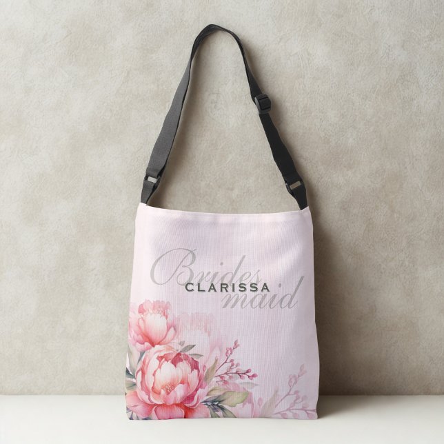 Sac Ajustable Wedding Bridesmaid | Pink Peony & Sage Green (Créateur téléchargé)