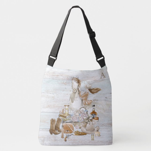 Sac Ajustable *~* Western Woman Horse Floral Casquette Gun Rusti (Devant)