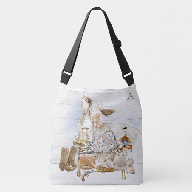 Sac Ajustable *~* Western Woman Horse Gun Floral Casquette Russe (Devant)