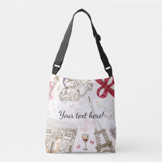 Sac Ajustable Whimsical Chic Girly Pink Paris