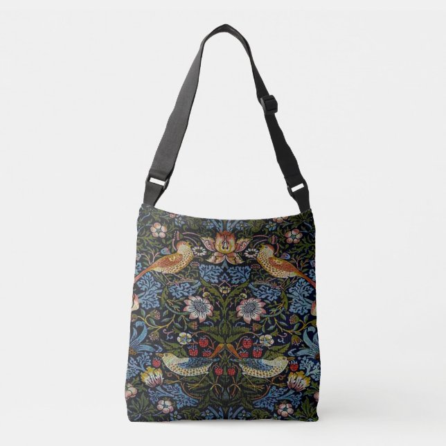 Sac Ajustable William Morris beau motif, Art nouveau, vin (Devant)