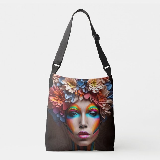 Sac Ajustable Woman with bright make-up and flowers crown (Devant)