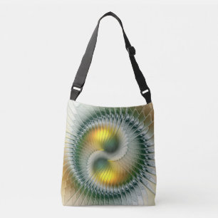 Sac Ajustable Yin Yang Vert Jaune Abstrait Fractal Coloré
