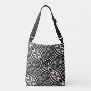 Sac Ajustable Zebra Stripes Élégant Motif Monogramme