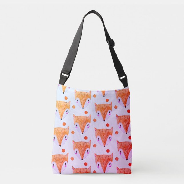 Sac astucieux de Crossbody d'aquarelle de Fox (Devant)