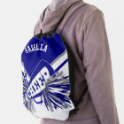 Bleu, gris et blanc Pom-pom girl