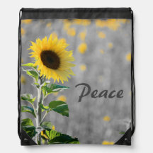 Phrase "Paix", Champ de tournesols, Noir & Blanc