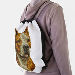 Sac Avec Cordons Portrait de chien Pitbull