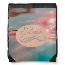 Réflexion eau rose et bleue serene