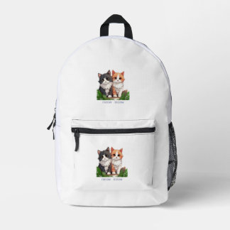 Sac avec des "chats et miow" colorés
