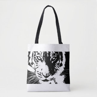 Sac avec imprimé noir et blanc Tiger