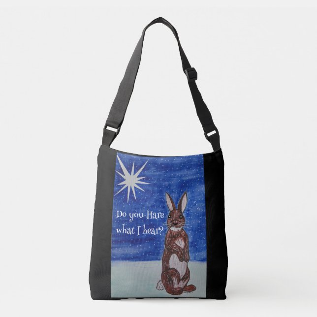 Sac avec lapin de Noël et étoile (Devant)