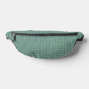 Sac banane en tricot BLEU VERT