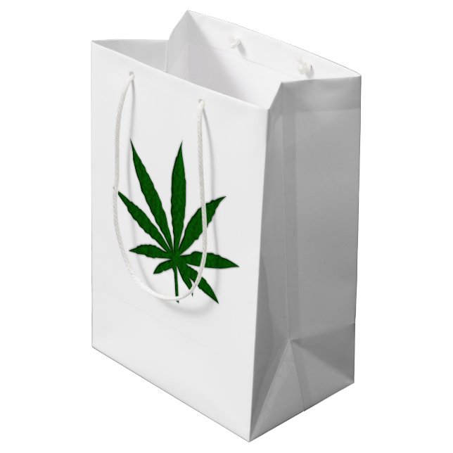 Sac blanc clair feuille de mauvaises herbes (Dos Angle)