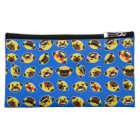 Sac bleu électrique de maquillage d'émoticône