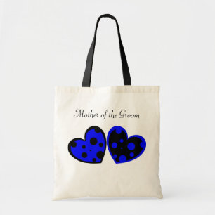 Sac bleu et noir de coeurs