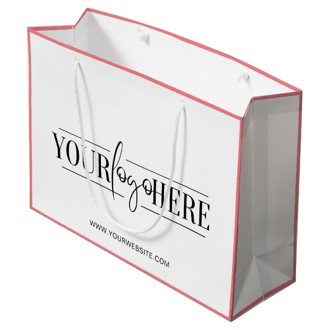 Sac boutique imprimé logo personnalisé moderne (Dos Angle)