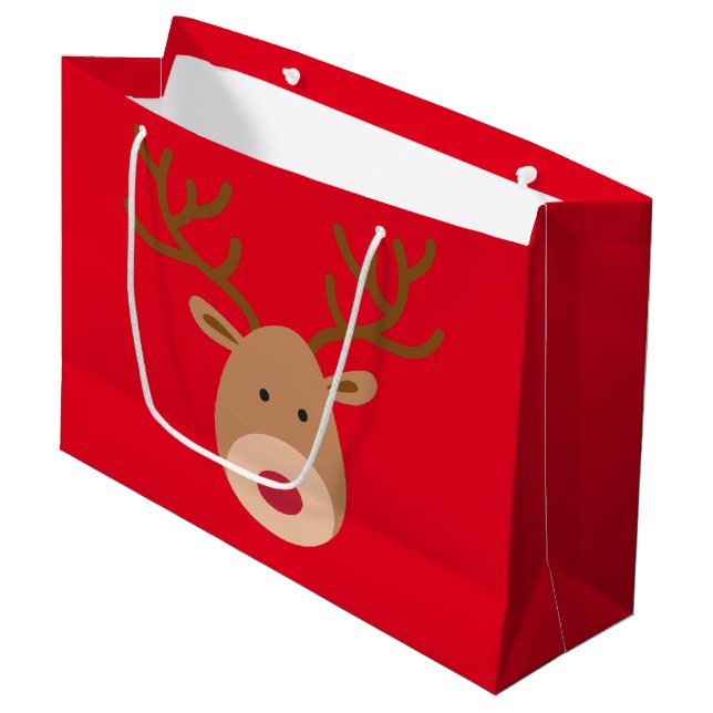 Sac brillant de cadeau de renne de Noël (Devant Angle)