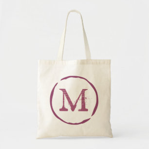 Sac cabas à anneaux avec tache de vin rouge monogr