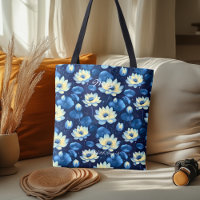 Sac cabas de bien-être floral Lotus Bleu Serein