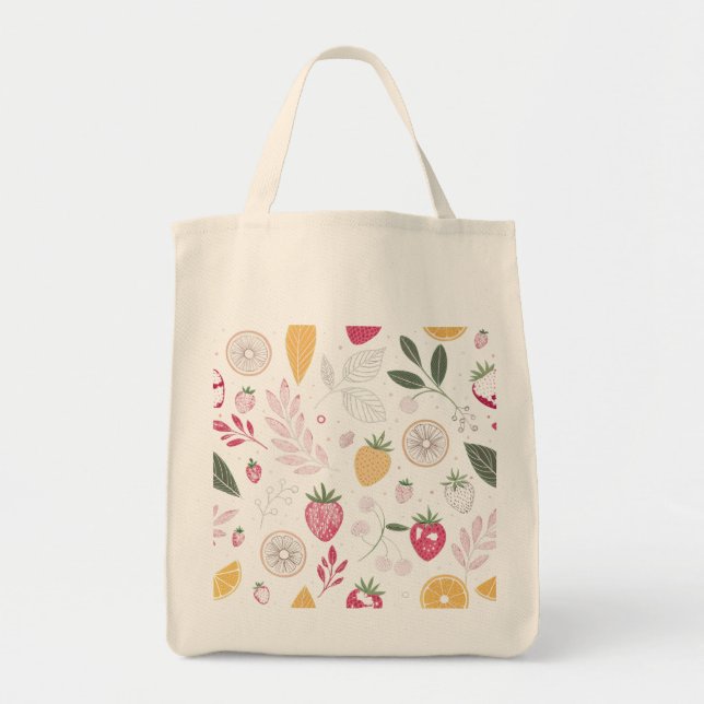 Sac cabas de courses avec des fruits mignons (Devant)