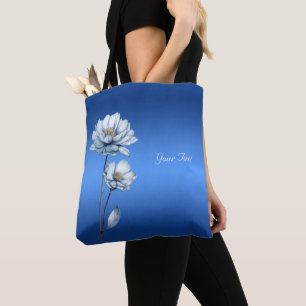 Sac cabas Fleurs Aquarelle Bleue