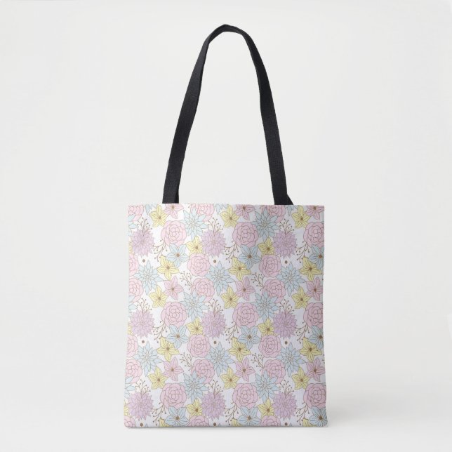 sac cabas fleurs de printemps (Devant)