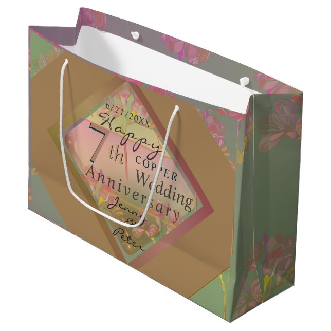 Sac cadeau 7e anniversaire Mariage (Devant Angle)